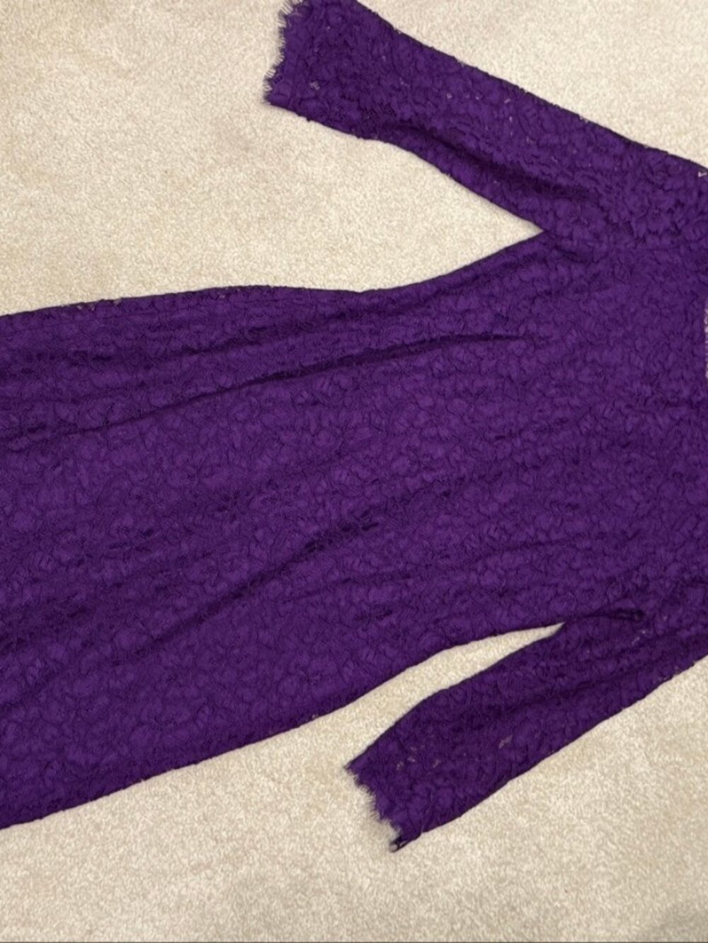 Diane von Furstenberg DVF Purple Lace Front Zip Dress Size 4 New with Tags